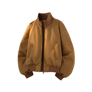 it :5cm/FIVECM黑色棒球服领加厚棉服男女冬季短款情侣款棉衣棉袄