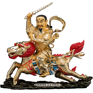 纯铜黄铜九天应元雷声普化天尊神像供奉家用雷祖雷神雕像居家摆件