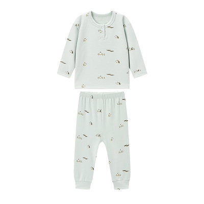 Milkbarn秋冬新品儿童睡衣男女童长袖家居服套装宝宝保暖童装