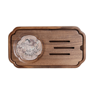 胡桃木茶托盘小型家用沥储水茶台年轻高端一人干泡台实木茶具茶盘