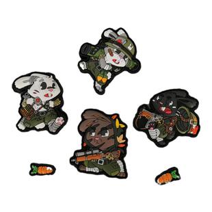 德国PATCHLAB四款迷你战术兔子 胡萝卜士气章魔术贴章臂章胶章