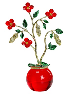 家居摆件水晶好事花生轻奢装饰品