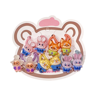 儿童朱迪兔子警官发圈女童新款皮筋不伤发扎马尾发绳宝宝可爱发饰