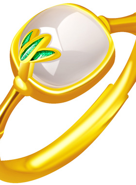 宫里上新天然玉髓纯银竹节戒指