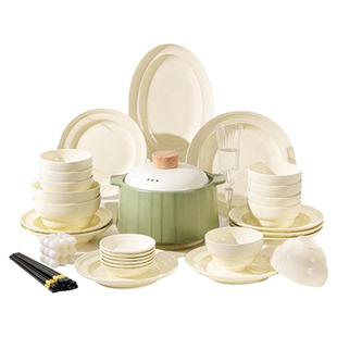 碗家用2026新款高颜值碗盘碟筷景德镇釉下彩陶瓷餐具套装面碗汤碗