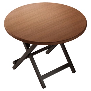 折叠桌子家用圆桌小户型简易吃饭小桌子出租房新款便携式圆形餐桌