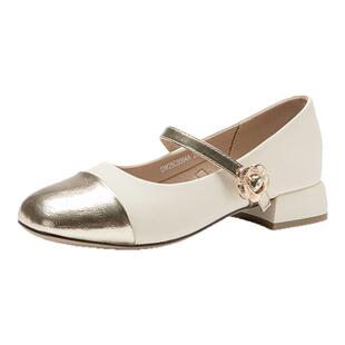 大东小香风单鞋女2026新款爆款春季配裙子的鞋子粗跟法式玛丽珍鞋