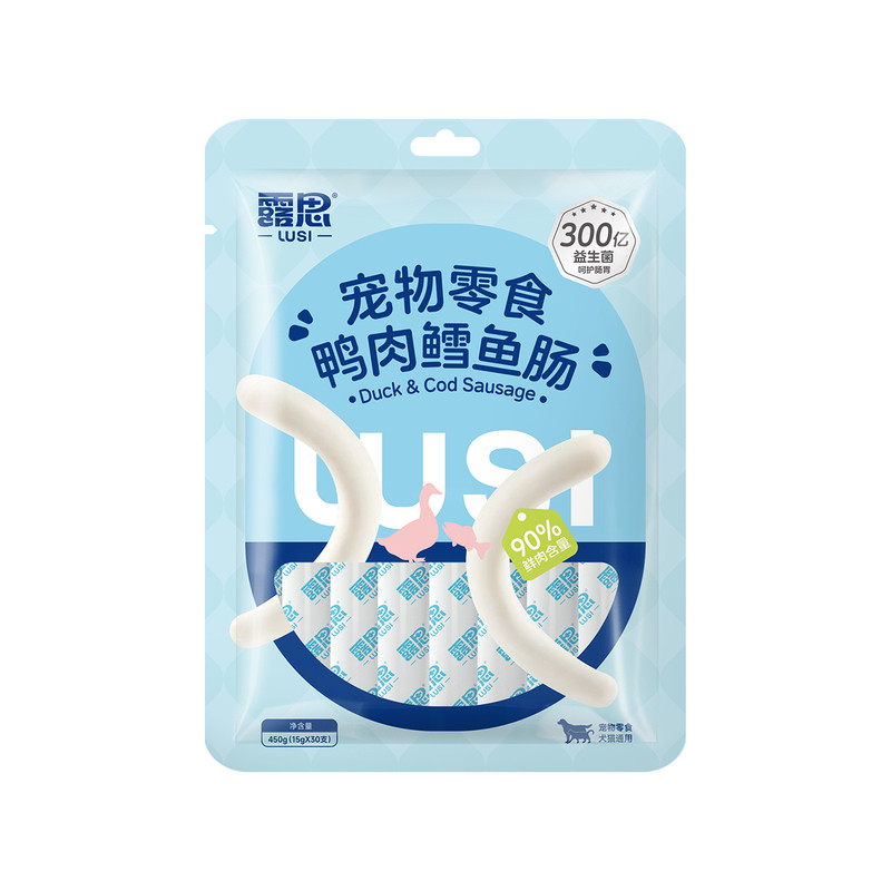 露思宠物零食鸭肉鳕鱼肠猫咪狗狗通用训犬奖励火腿肠小狗香肠肉肠