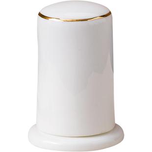 骨瓷创意金边牙签筒家用酒店餐厅简约收纳纯白牙签罐盒现代烟灰缸