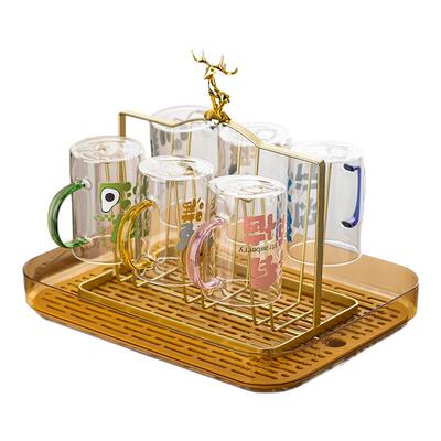 水杯玻璃杯泡茶杯子家用套装高硼硅耐高温高颜值带把手喝水牛奶杯