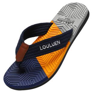 外贸原单平底防滑耐磨外穿沙滩凉拖鞋时尚潮流防臭布带人字拖鞋男