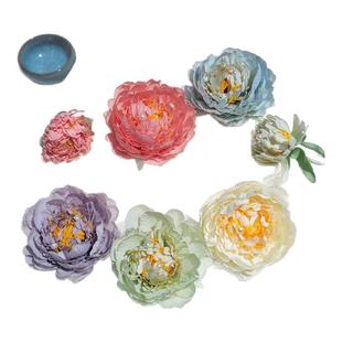 古风绢花发夹套装汉服发饰唐风花朵U钗头饰后压古装配饰头花发卡