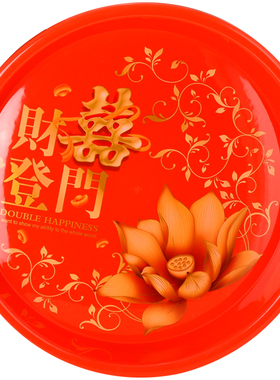 红色塑料平底盘子敬酒托盘