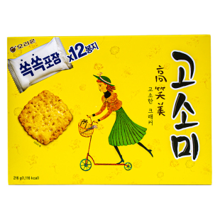 韩国好丽友高笑美饼干芝麻薄脆饼干 内有12小包  216g (2905)