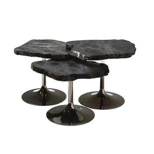 边几客厅家用小户型轻奢高级感大理石定制创意不规则雪花石茶几