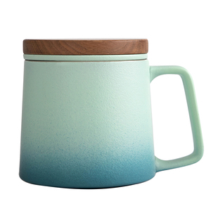 叁旬印象泡茶杯陶瓷茶水分离杯子男女士个人专用办公室喝茶马克杯