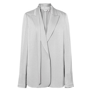 伊芙丽outlets店高智通勤轻奢醋纤烟灰色西装外套西服春夏上装女