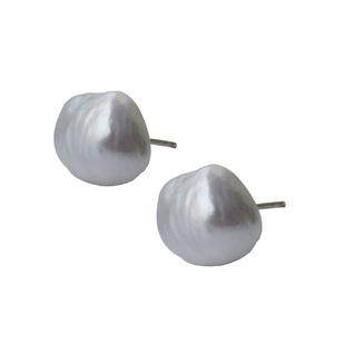 天然海水野生无核大溪地keshi南洋金珠18k金异形珍珠耳饰时尚耳钉