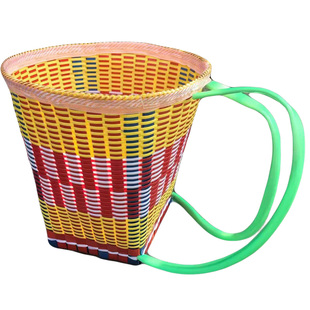 四川纯手工编织塑料儿童玩具舞蹈道具表演幼儿园游戏小背篓大背篼