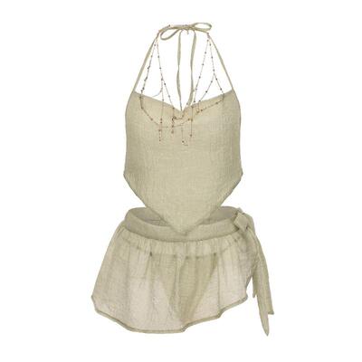 今夕何夕性感情调纯欲镂空睡衣女