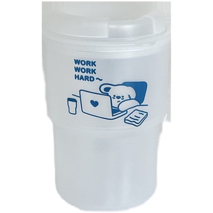 NANAZA小狗咖啡杯冷饮杯随手杯生日礼物耐热350ml水杯ins韩国杯子