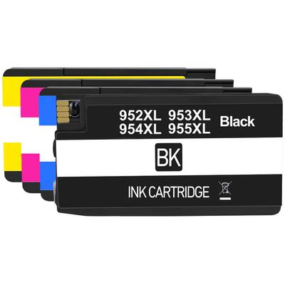 适用惠普HP952彩色喷墨打印机953填充墨盒954彩打955专用墨水盒L0S80A蓝81A红82A黄83A黑4色墨合彩磨更换耗材