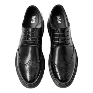 1M8内增高皮鞋男款德比鞋男士休闲皮鞋真皮商务厚底男鞋子英伦风