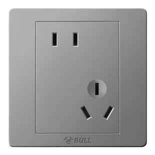 公牛插座旗舰开关插座面板斜五孔插座86型暗装多孔插座G07灰