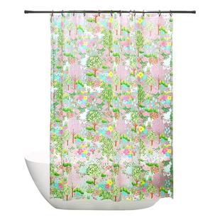 默玛EVA浴帘防水淋浴帘卫生间隔断干湿分离防霉保暖浴室莫奈花园