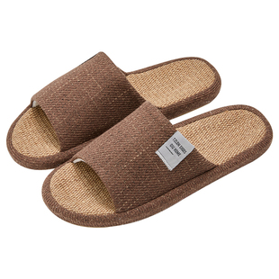 亚麻拖鞋男士春秋室内家居透气静音防滑防臭四季棉麻布拖鞋大码