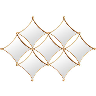 创意轻奢餐厅墙面装饰镜子玄关铁艺壁饰客厅背景墙挂饰墙上壁挂件