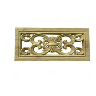 东阳木雕欧式实木方形木雕装饰花片 实木雕花贴花橡胶木雕刻木花