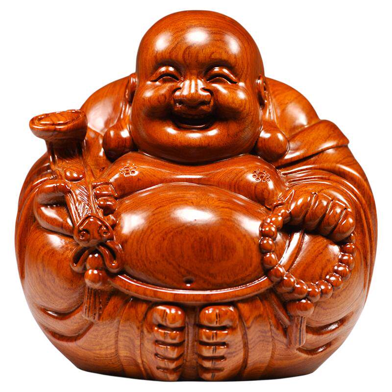 花梨木弥勒佛像摆件根雕家居客厅
