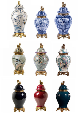 欧式将军罐美式摆件客厅法式花瓶