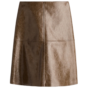 【博主推荐】HM女装半身裙春季新款高腰A字裙涂层半身裙1322804