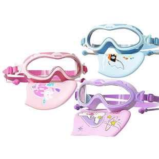 回力儿童泳镜防水防雾高清大框游泳眼镜男孩女孩专业潜水泳帽套装