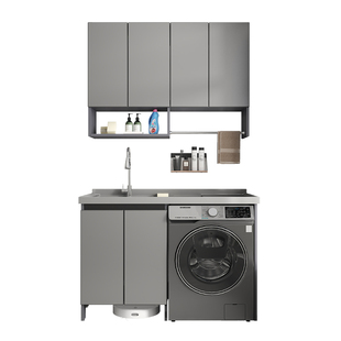 阳台洗衣机柜定制全铝蜂窝铝洗烘套装叠放洗手池一体洗衣台盆组合