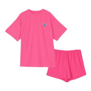 芬狄诗商场同款睡衣女宽松短袖T恤短裤可外穿家居服套装FL00375