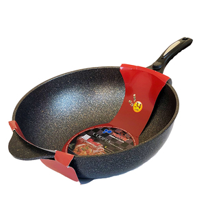 韩国麦饭石不粘锅炒锅煤气灶电磁炉专用平底不沾炒菜锅家用麦石锅