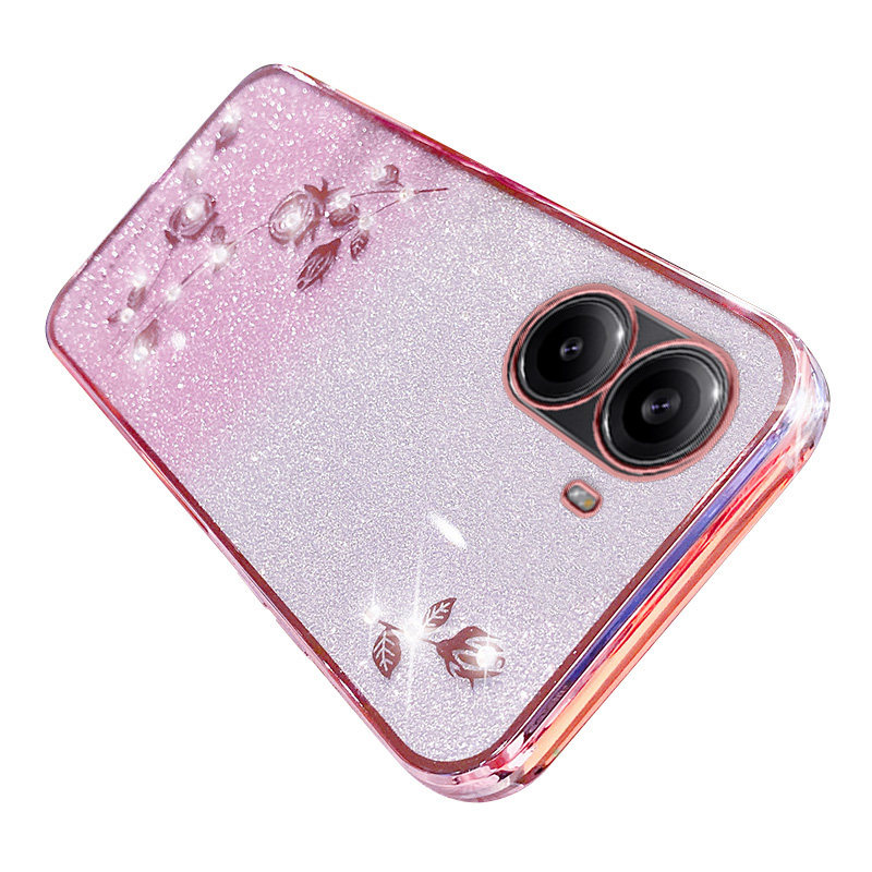 适用oppoa6i十手机壳玫瑰花支架