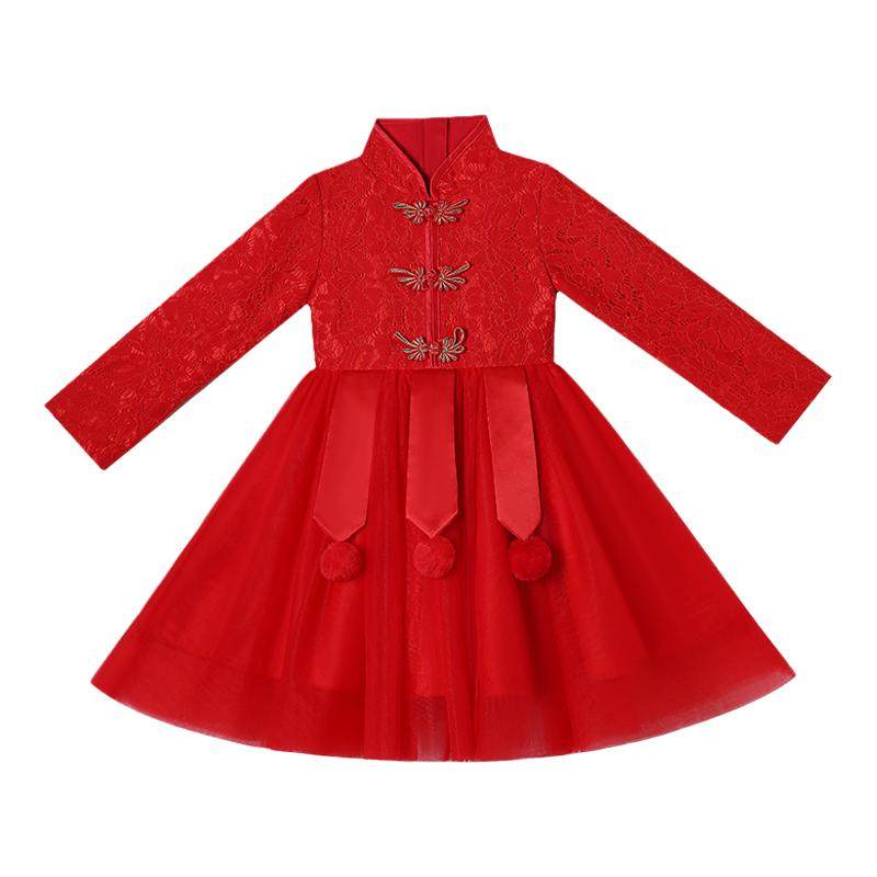 女童汉服春秋新款中国风连衣裙