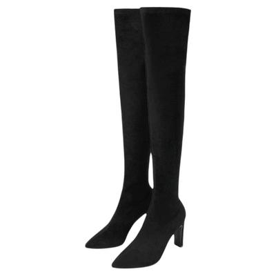 细跟尖头弹力显瘦过膝骑士靴