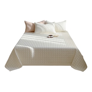 春秋新款A类纯棉水洗棉夹棉绗缝床盖三件套加厚防滑榻榻米床单