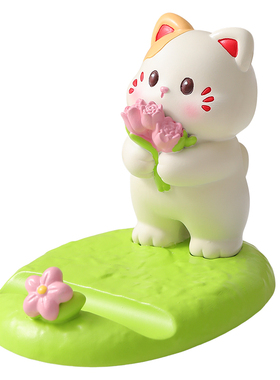 可爱三花猫手机支摆件