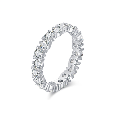 摩典S925纯银轻奢满钻排戒指环女