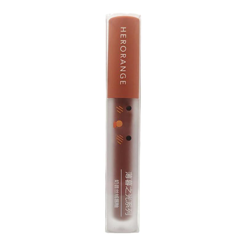 HERORANGE~平价国货超火薄暮之光磨砂唇釉透明壳显白雾面丝绒女款