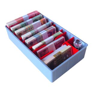 多格多用超市银行吧台收银盒收款盒零钱桌面收纳盒五格抽屉收钱盒