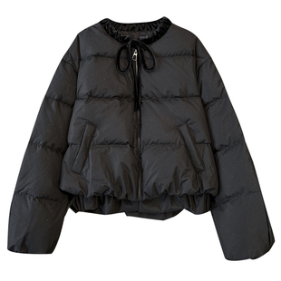 独特漂亮红色收腰面包羽绒服女2025超火冬季新款花苞短款加厚外套