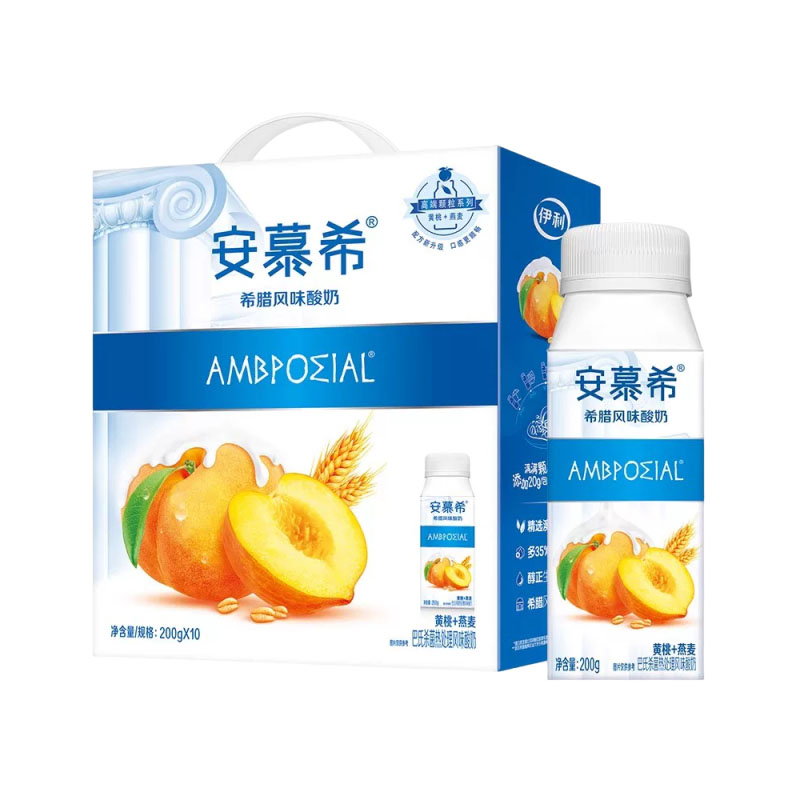 7月伊利安慕希酸奶整箱草莓黄桃燕麦原味瓶装希腊风味酸牛奶团购