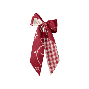 奥松原创躺苹小狗发带长条丝巾红色绑包高级感薄款缠包长飘带定制